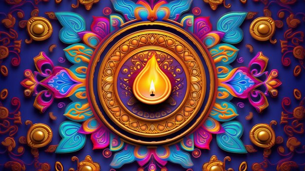 feliz día de diwali foto de la luz de las velas indias