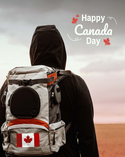 Feliz dia do Canadá bandeira colagem
