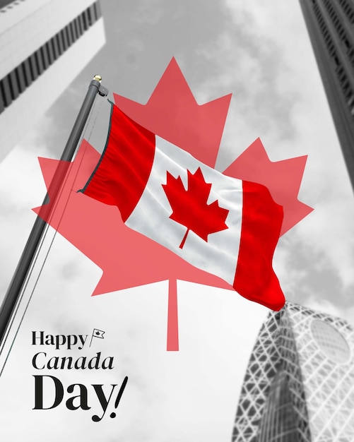 Foto feliz dia do canadá bandeira colagem
