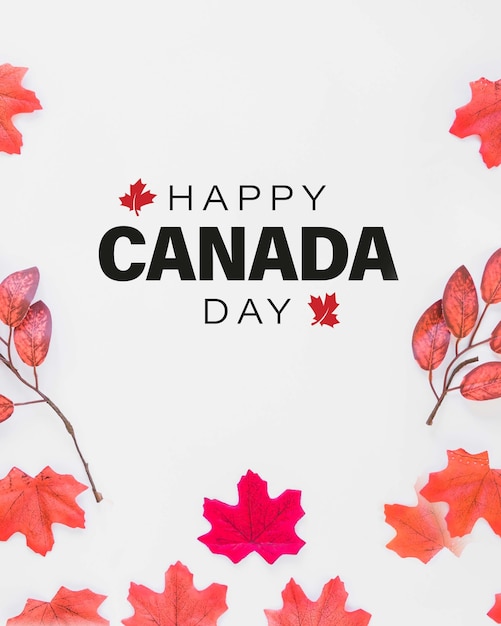 Feliz dia do Canadá bandeira colagem