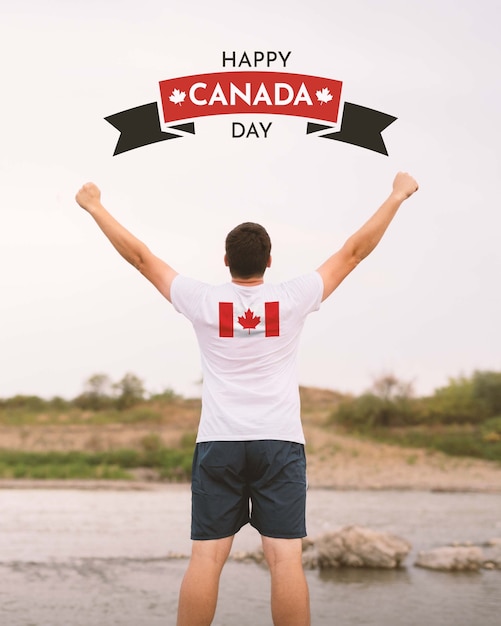 Feliz dia do Canadá bandeira colagem