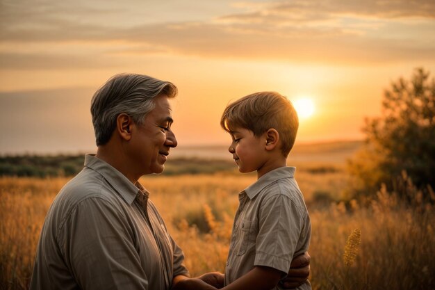 Feliz Dia do Pai foto pai e filho passando tempo juntos