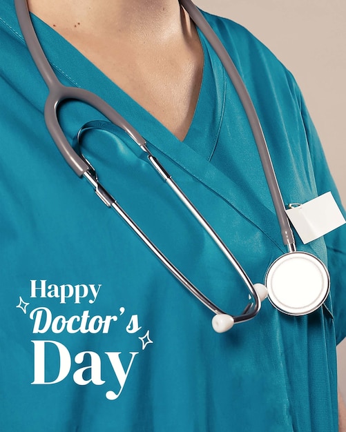 Feliz dia dos médicos bandeira colagem