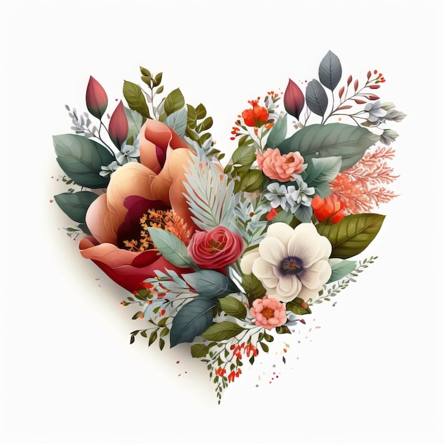 Feliz dia dos namorados cartão colorido flor com coração
