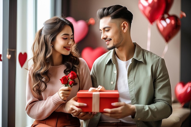 Foto feliz dia dos namorados casal romântico amantes