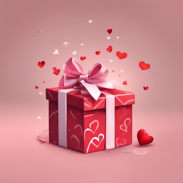 Feliz Dia dos Namorados com caixa de presentes