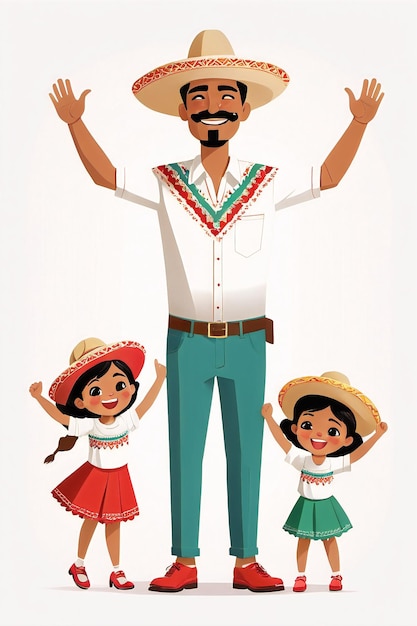 feliz dia dos pais celebração do pai uma família mexicana com uma criança