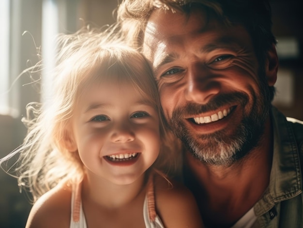 Feliz Dia dos Pais Pai e filha sorrindo alegremente Generative AI