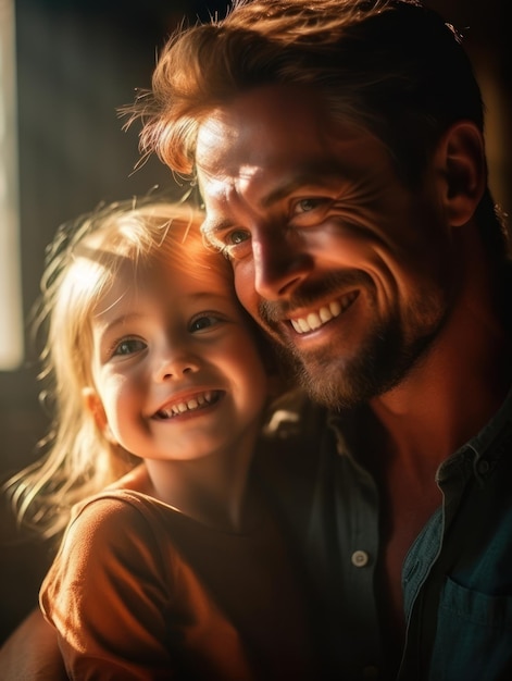 Feliz Dia dos Pais Pai e filha sorrindo alegremente Generative AI