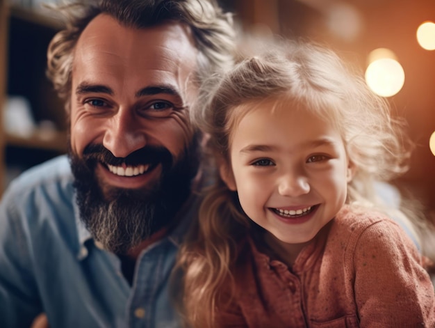 Feliz dia dos pais Pai e filha sorrindo alegremente Generative AI