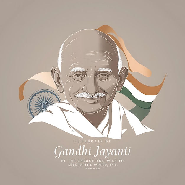 Foto feliz día de gandhi jayanti ilustración plana