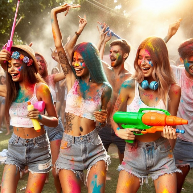 Foto feliz día de holi