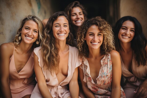 Feliz dia internacional da mulher grupo de amigos