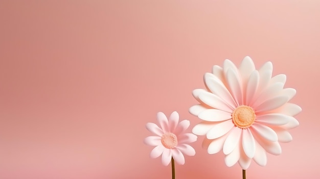 Feliz Día de la Madre y Día de la Mujer concepto de decoración hecho de flores en bac pastel IA generativa