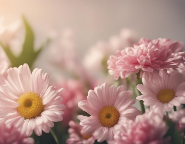 Feliz día de la madre con flores de saludo de fondo