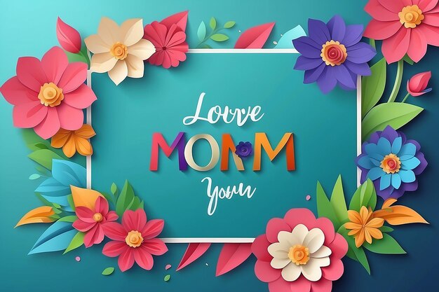 Foto feliz día de la madre ilustración vectorial de vacaciones con flores de papel 3d coloridas y etiqueta de texto