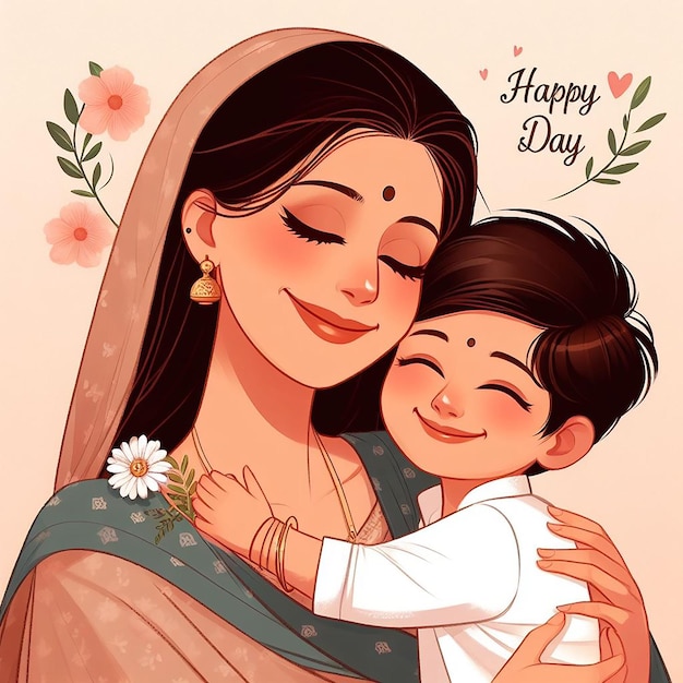 Feliz Día de las Madres Imágenes Madre e Hijo Imágenes Celebración del Festival de la Maternidad