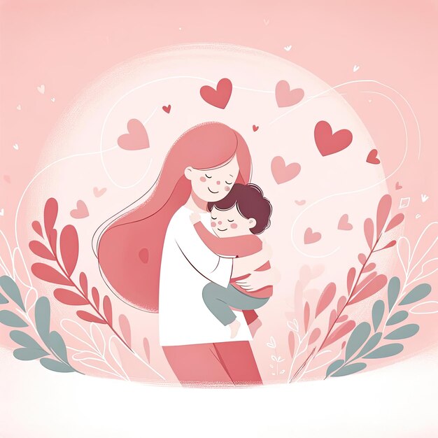 Feliz Día de las Madres Imágenes Madre e Hijo Imágenes Celebración del Festival de la Maternidad