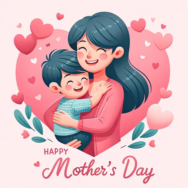 Feliz Día de las Madres Imágenes Madre e Hijo Imágenes Celebración del Festival de la Maternidad