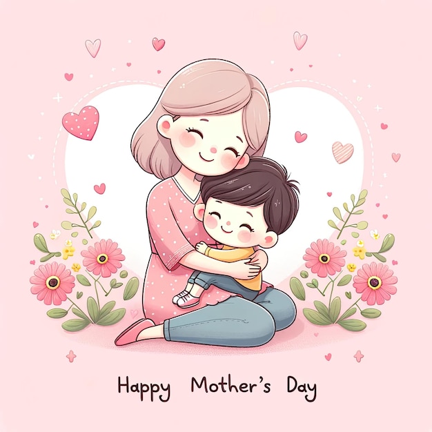 Feliz Día de las Madres Imágenes Madre e Hijo Imágenes Celebración del Festival de la Maternidad