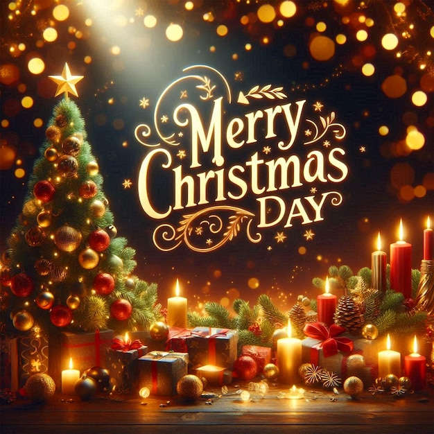 Feliz día de Navidad Antecedentes Medios sociales Publicar árbol de Navidad Papá Noel Celebrar el día de navidad