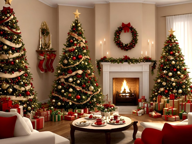 Feliz día de Navidad hermosa decoración