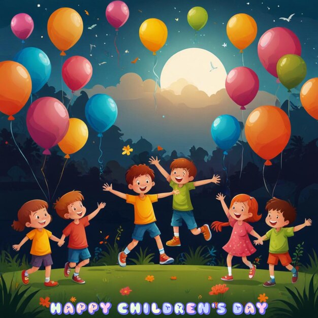 Feliz día de los niños para los niños celebración ilustración Día de los niños papel artesanía unidad