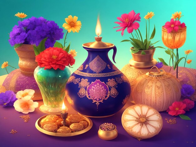 feliz día de nowruz o ilustración del año nuevo iraní