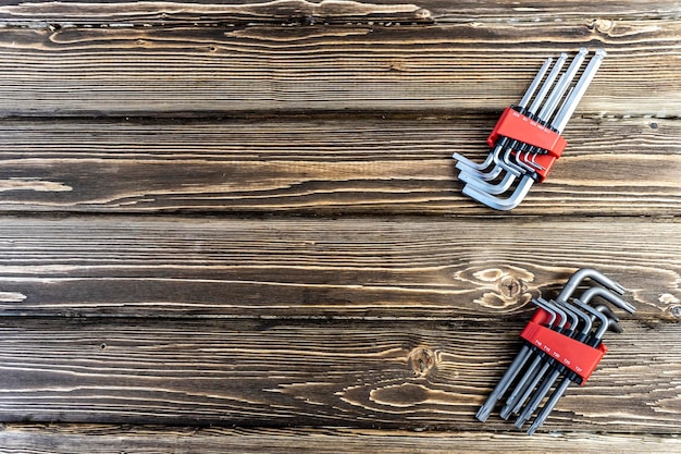 Feliz día del padre Flat lay con espacio de copia en el tema del día del padre Fondo de madera