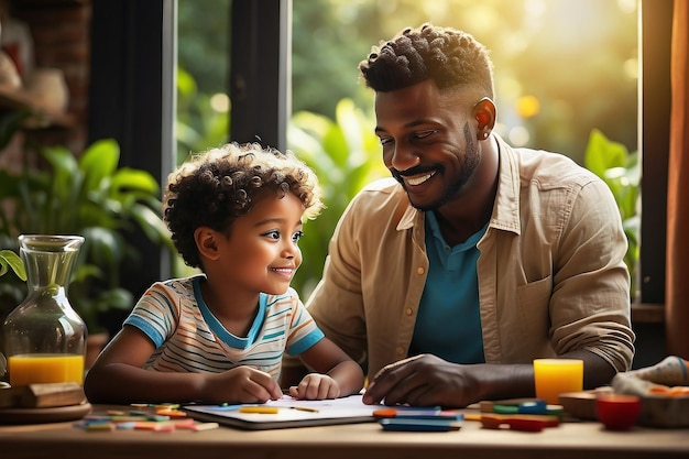 Feliz día del padre y el hijo juntos