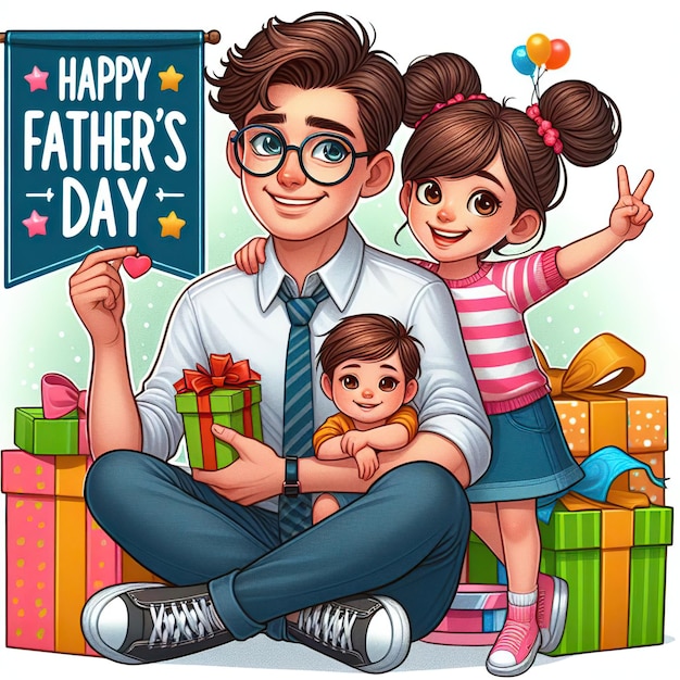 Feliz día del padre Imagen de dibujos animados