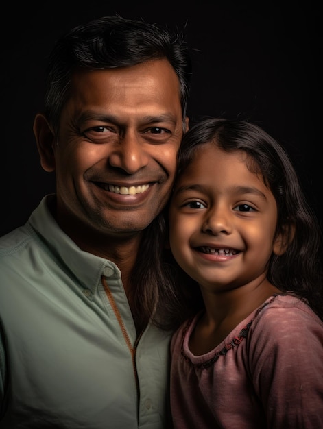 Feliz día del padre Padre e hija sonriendo felizmente IA generativa