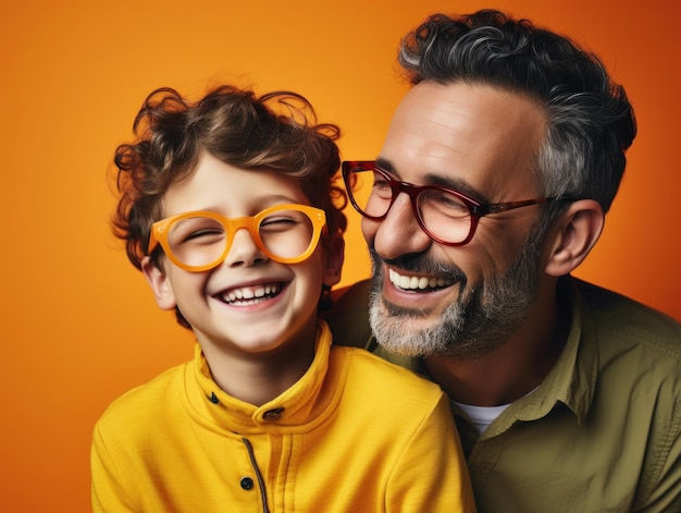 Foto feliz día del padre padre e hijo sonriendo felizmente ia generativa