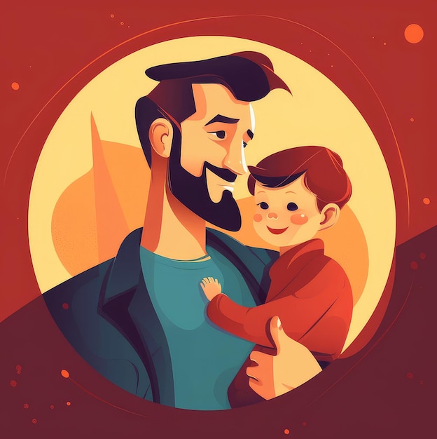 feliz dia del padre papa e hijo