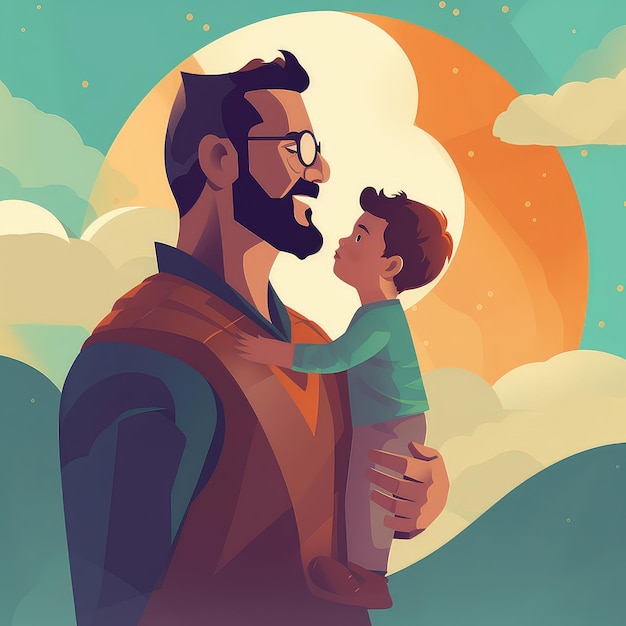 feliz dia del padre papa e hijo