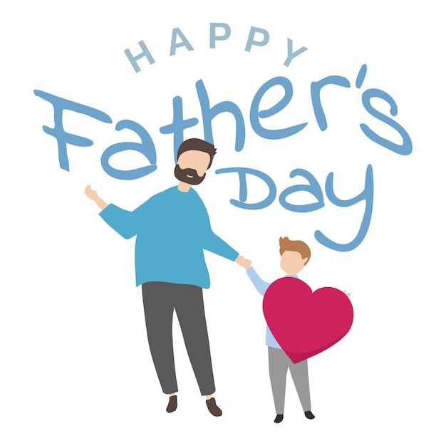 Feliz día del padre pegatina png fondo transparente