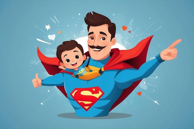 feliz día del padre super papá diseño de ilustración vectorial