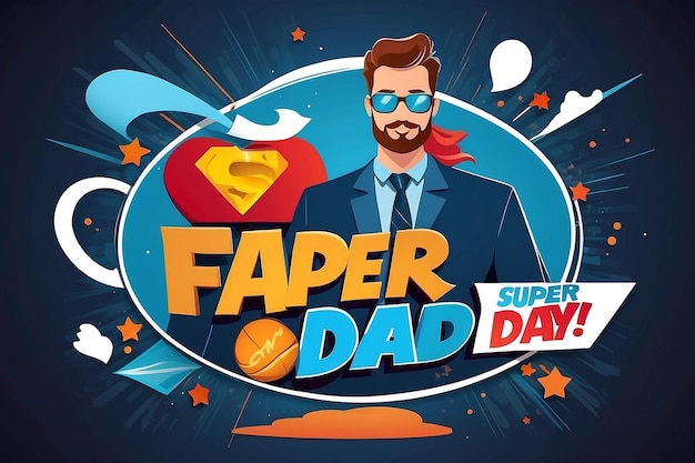 feliz día del padre super papá diseño de ilustración vectorial