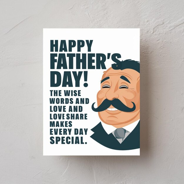 Feliz día del padre tarjeta sabia y plantilla de póster