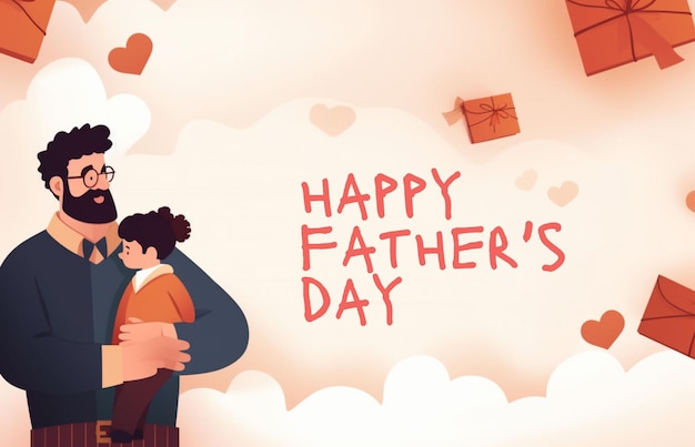 Feliz día del padre tarjeta de salud social de medios de comunicación y diseño de banner generativo ai