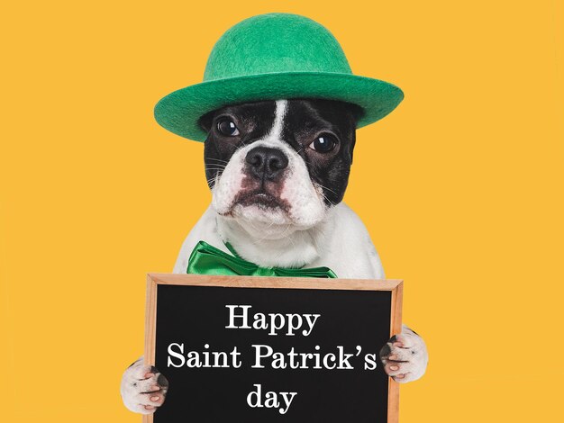 Feliz día de San Patricio, querido y bonito cachorro.