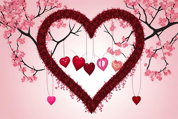 Feliz día de San Valentín bandeja tarjeta de felicitación con elementos de San Valentine como regalo y corazones
