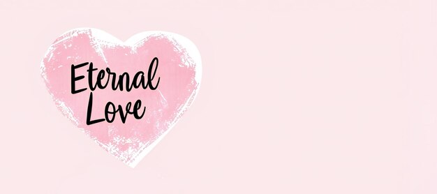 Foto feliz día de san valentín banner tarjeta de felicitación gran forma de corazón con espacio de copia