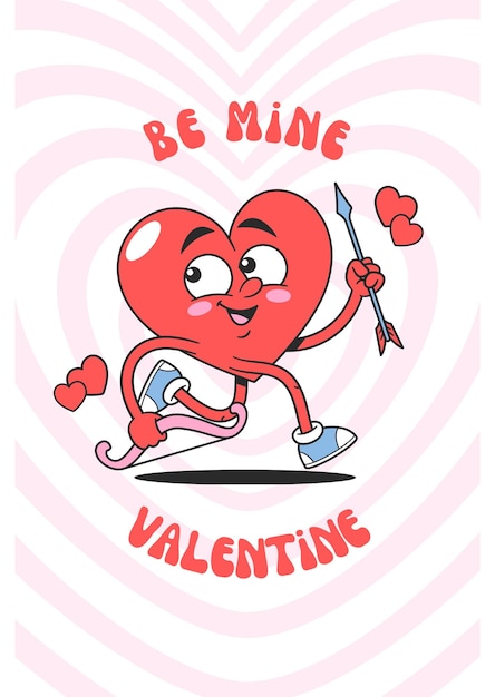 Feliz día de San Valentín de color rosa tarjeta ilustrativa 13