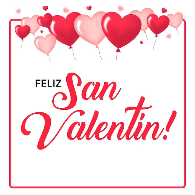 feliz día de san valentín ilustración en español