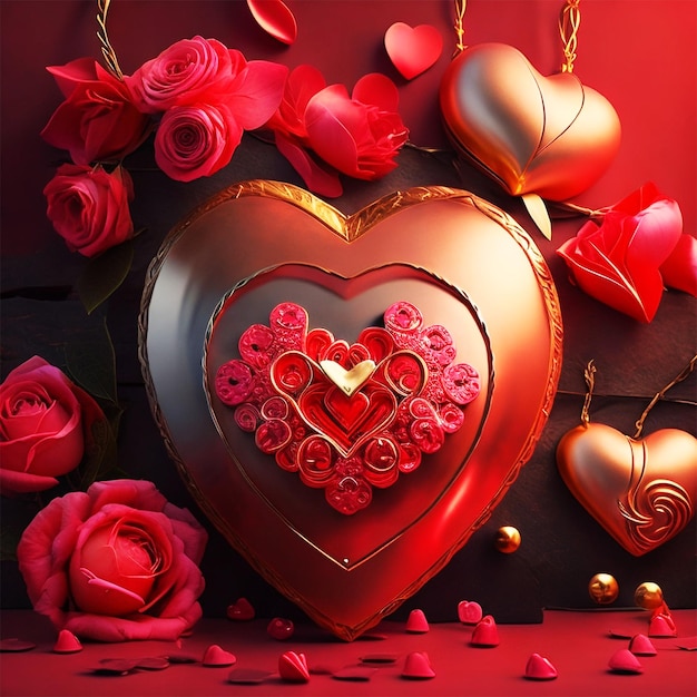 Feliz día de san valentín renderizado 3d amor
