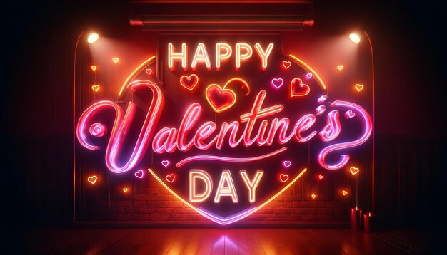 Feliz día de San Valentín texto corazón rojo concepto de amor