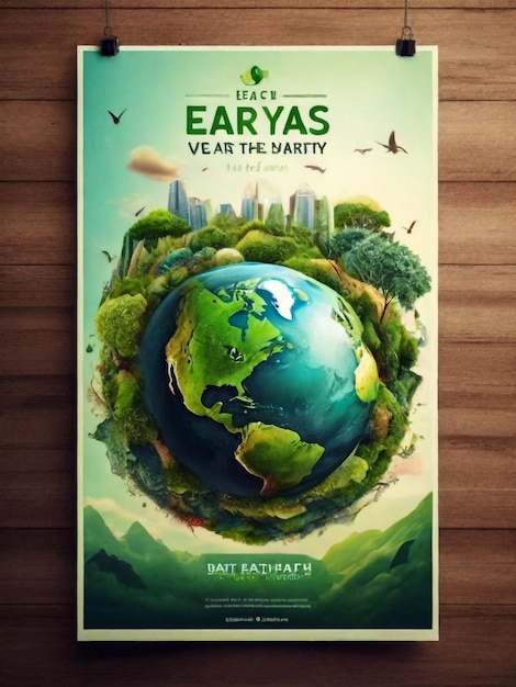 Feliz Día de la Tierra Salve la Naturaleza Ilustración ecológica vectorial para los medios sociales cartel de cartel sobre el tema de salvar el planeta Las manos humanas protegen la tierra