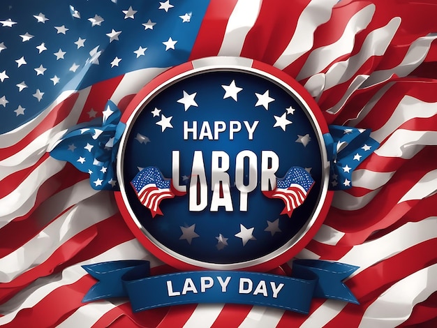 Feliz Día del Trabajo Bandera de Estados Unidos Ilustración creativa
