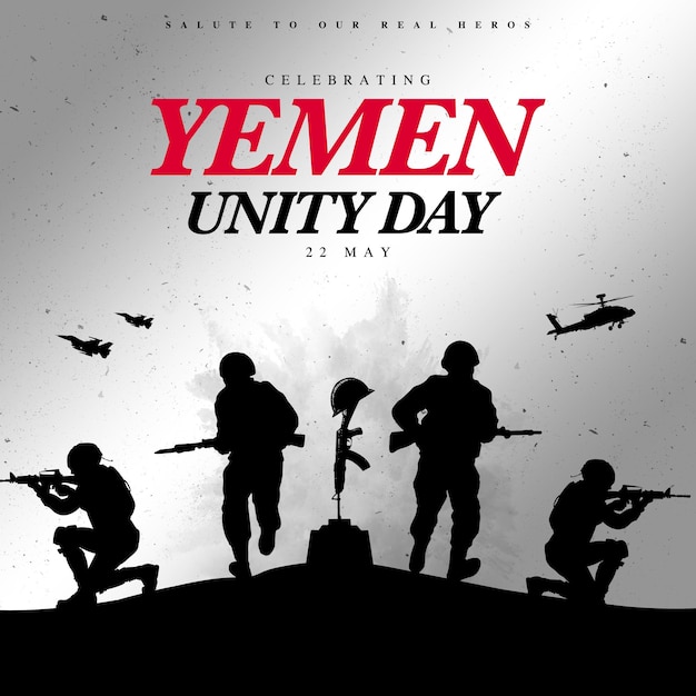 Feliz Día de la Unidad de Yemen 22 de mayo Ilustración